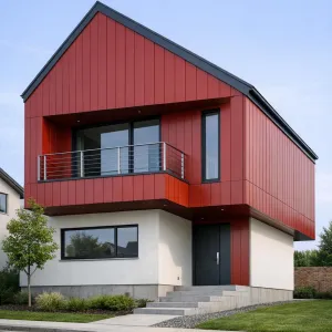 Scarlet Overhang Urban Courtyard Home