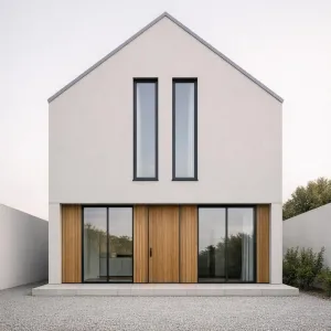 Calm Nordic Gable Courtyard Home