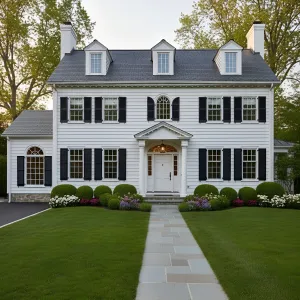 Lantern-Lit Colonial with Ebony Shutters