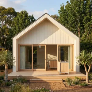 Sandstone Deck Cottage With Desert Garden