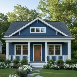 A Cozy Blue Haven in the Woods