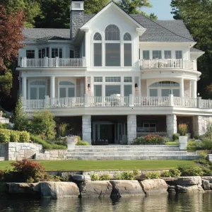 Lakeside Luxe with a Pillared Panache