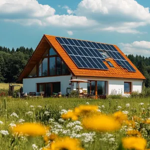 Solar Panels Integrated Into a Traditional Gabled Roof