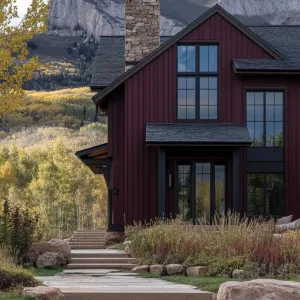 Crimson Cottage Among the Cliffs