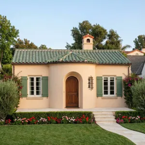 Mint Shutter Spanish Garden Bungalow