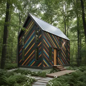Vibrant Slat Symphony in the Woods