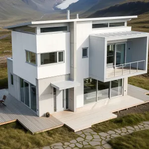 Mountain Mirage: Futuristic Retreat in the Wilderness