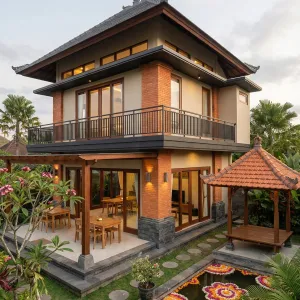 Courtyard Pavilion House With Lotus Pond