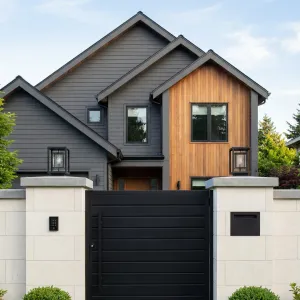 Charcoal Timber Retreat With Quiet Wall