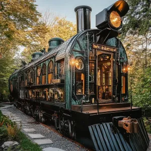 Whimsical Train Home in the Woods