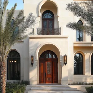 Graceful Entrée Beneath Palms