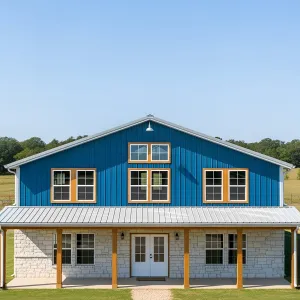 Blue-tiful Barnhouse: A Vibrant Vision