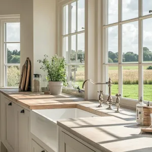 Open-concept Kitchen With Beams