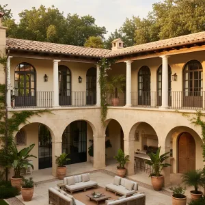 Arcaded Courtyard With Columned Gallery