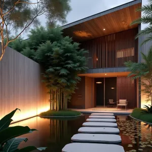 Concrete Serenity with Water Lilies