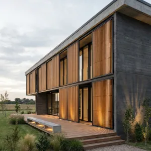 Sliding Timber Screen Meadow House