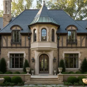 Patinated-Turret Limestone Tudor Grande Dame