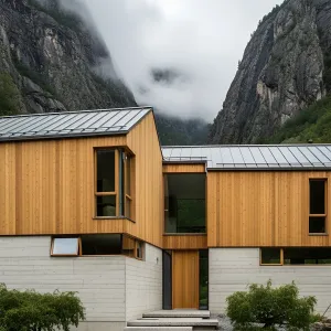 Wooden Harmony in Misty Heights