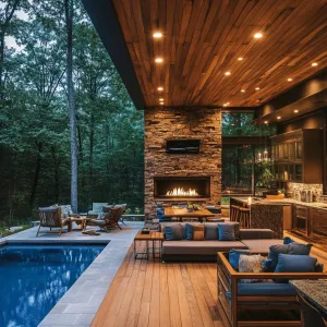 Forest Fireside: A Lush Outdoor Paradise