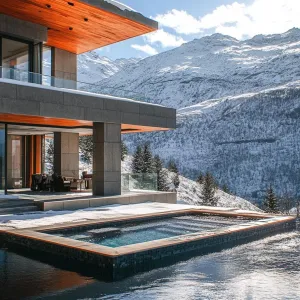 Multi-level Pool With an Integrated Hot Tub