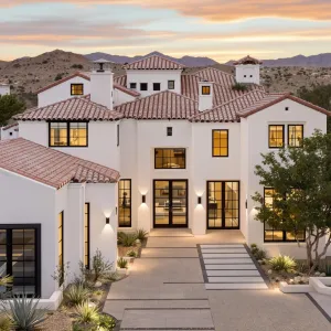 Sunset Over a Stately Spanish Abode