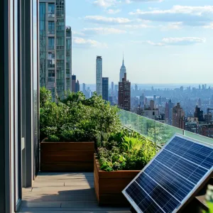 Green Rooftop Balcony With Solar Panels