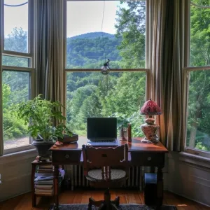 Corner Nook Office in a Bay Window