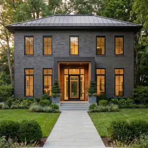 Charcoal Brick Contemporary Colonial Glow