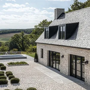 Chic Cobblestone Retreat with Open Sky Views