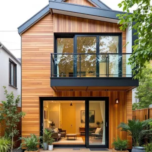 Chic Cedar Hideout with Glassy Balcony
