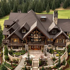 Luxurious Ranch Mansion with Mountain Backdrop