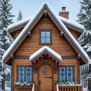 Evergreen Eaves Cottage In Soft Snow