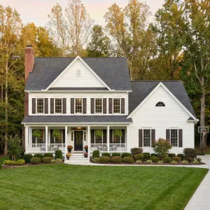 Welcoming White Porchside Family Homestead