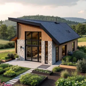 Modern Countryside Haven with Stone Accents