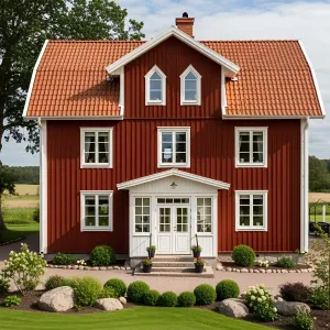 Classic Crimson Cottage with a Swedish Flair