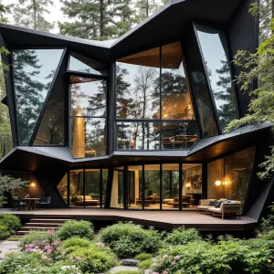 Forest Facade: A Glassy Getaway