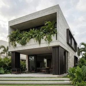 Palm Courtyard Concrete Hideaway