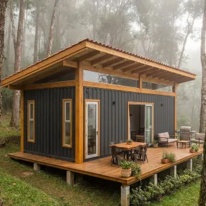 Forest Retreat Container Cabin With Deck