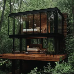 Glass-Walled Forest Retreat