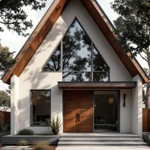 A-Frame Allure: Modern Cottage with Sky-High Triangular Windows