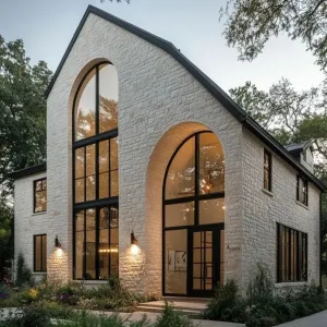 Grand Arches and Glowing Facades: A Farmhouse Extravaganza