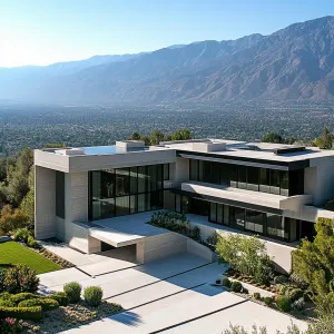 Concrete Majesty with a Mountain Backdrop