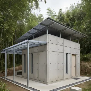 Bamboo Canopy Concrete Retreat