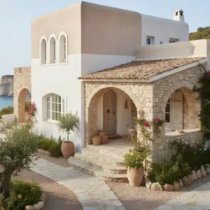Sunlit Stone Retreat with a Rustic Twist