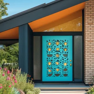 Turquoise and Tangerine With Geometric Patterns