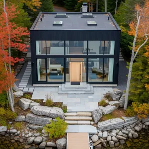 Contemporary Cube by the Lake