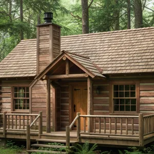 Cabin Nestled in a Verdant Hug