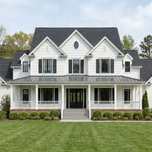 Black Shutter Colonial With Porch Grace