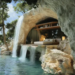 A Dreamy Cave House With A Splash