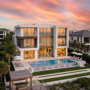 Sunrise Framed Seafront Glass Villa